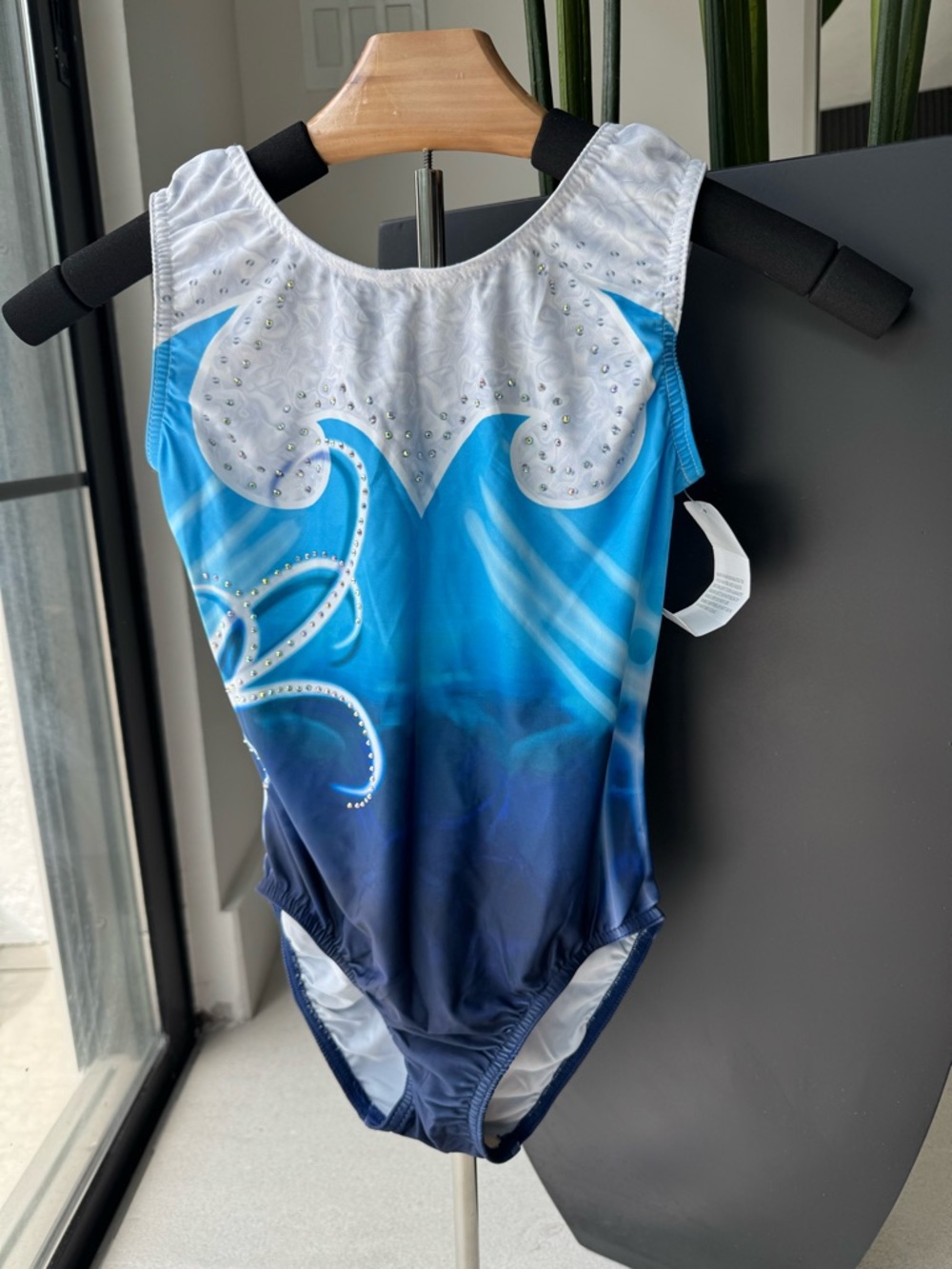 NWT Girls' Gymnastics Leotard Crystal Accents adult small